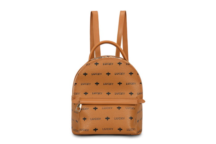 Lucky Bees Mochila de Piel de Polivinilo - Tostado Lucky Bees Mochila de Piel de Polivinilo - Tostado
